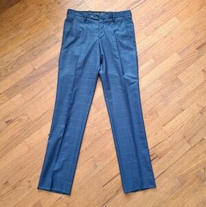 Men's Sarar Blue Checked Dress Pants Sz 30×30